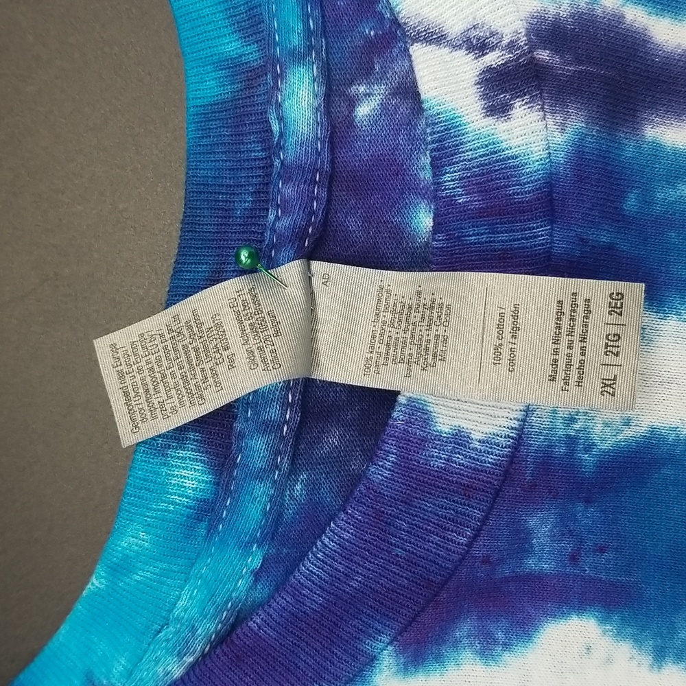 Hand Crafted Handmade Upcycled 2XL Short Sleeve 100% Cotton Tie Dye T-shirt - Picture 6 of 10